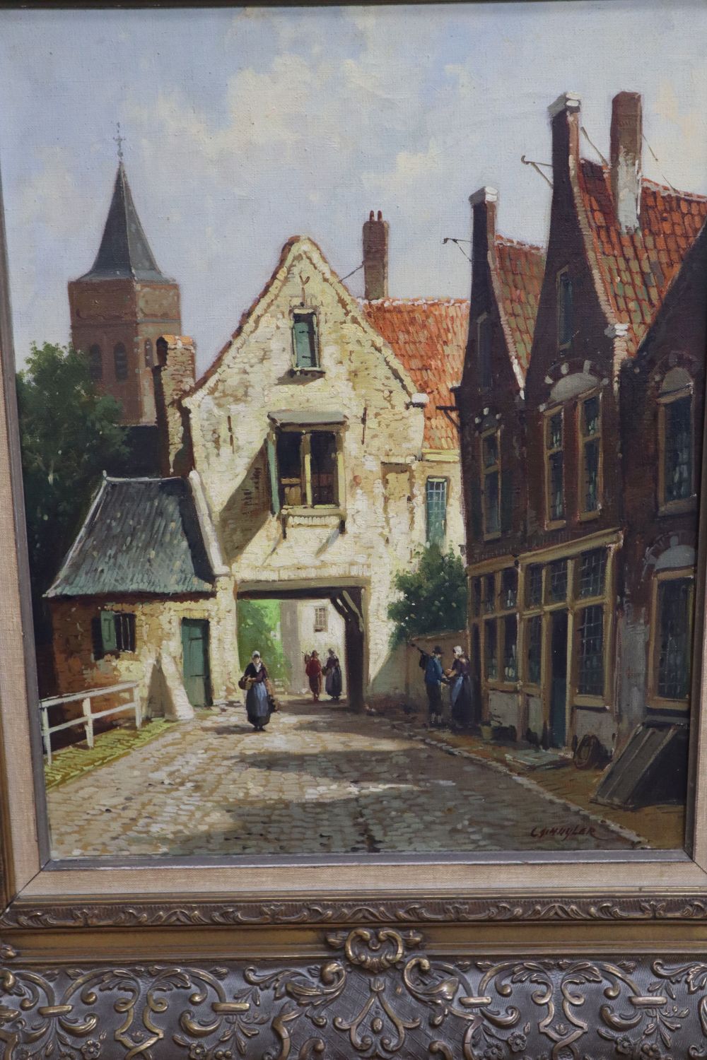 Jimmyler, oil on canvas, Dutch street scene, signed, 49 x 38cm